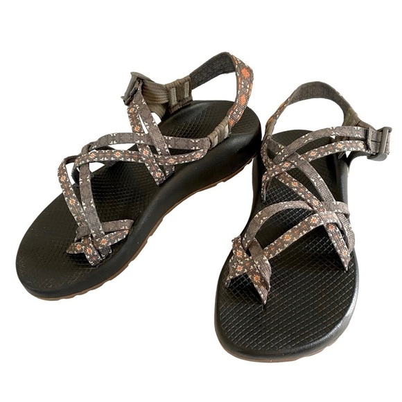 CHACO - SIZE 8 - THE CLASSIC CREED - ORANGE AZTEC WITH BLUE/ GRAY - EXC COND S4 - Picture 2 of 16